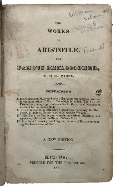 Image for The Works of Aristotle, the Famous Philosopher.