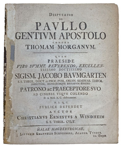 Image for Disputatio de Paullo Gentium Apostolo Contra Thomam Morganum.