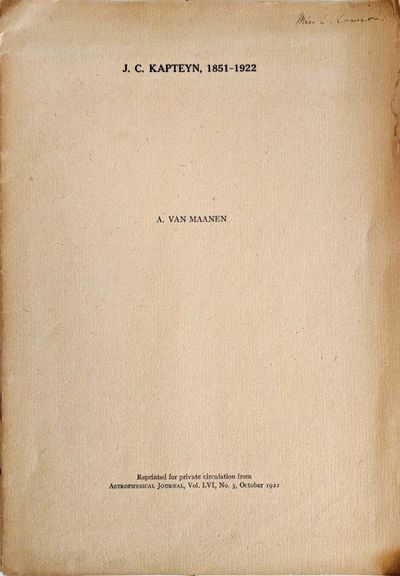 Image for J.C. Kapteyn, 1851-1922.