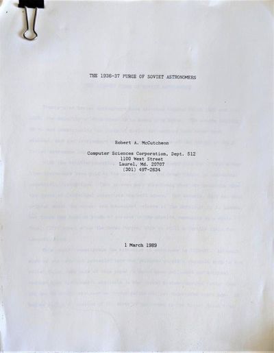 Image for The 1936-37 Purge of Soviet Astronomers.