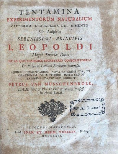 Image for Tentamina experimentorum naturalium captorum in Academia del cimento sub auspiciis Serenissimi Principis Leopoldi, Magni Etruriae Ducis.. . .