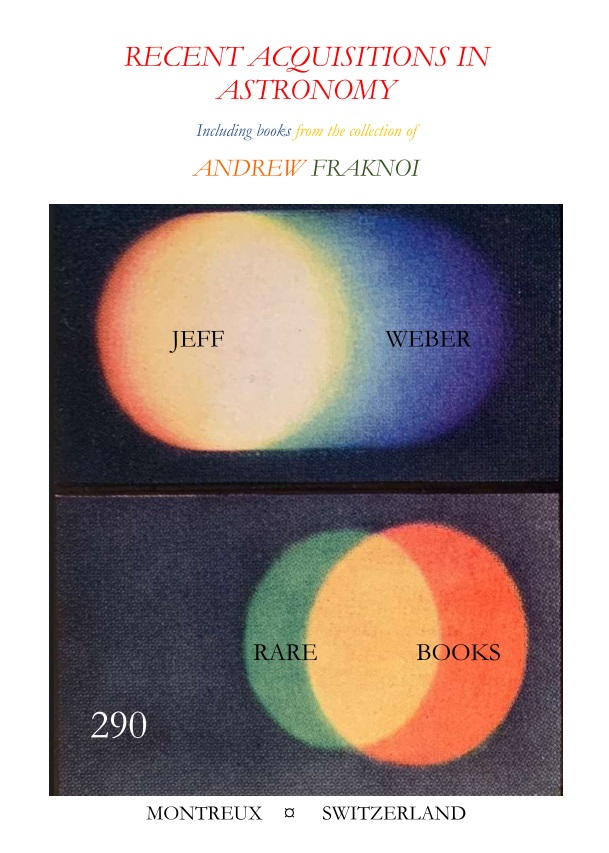 Catalogue 290: RECENT ACQUISITIONS IN ASTRONOMY